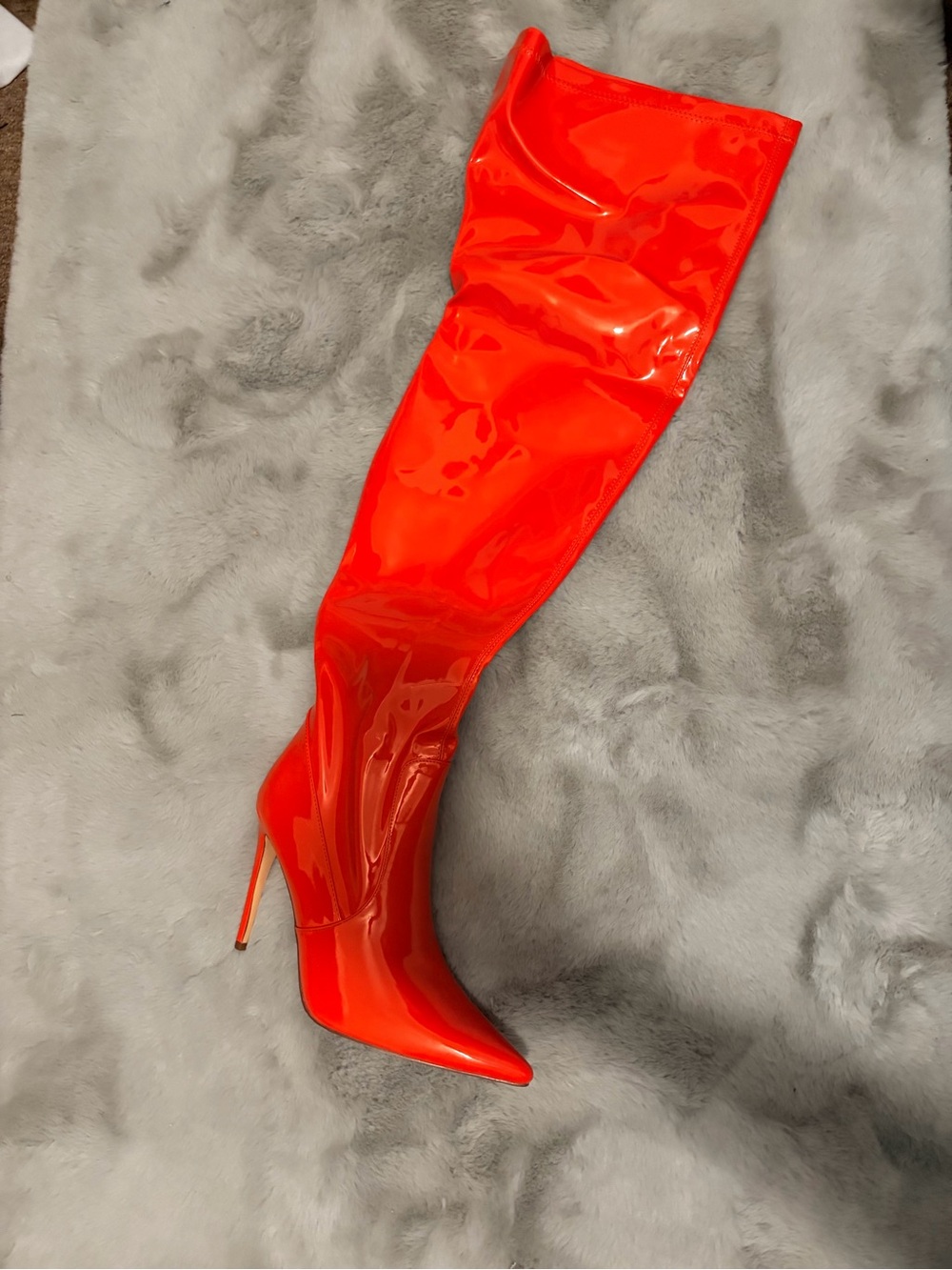 Cape Robbin Orange Patent Over-the-Knee Stiletto Boot